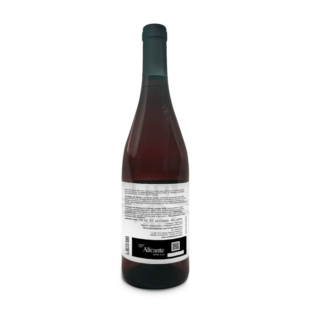 Vi negre de Diània Cabernet Sauvignon natural Criança - Image 2