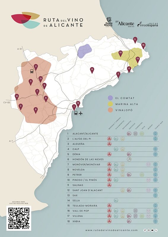 Mapa vinos Alicante